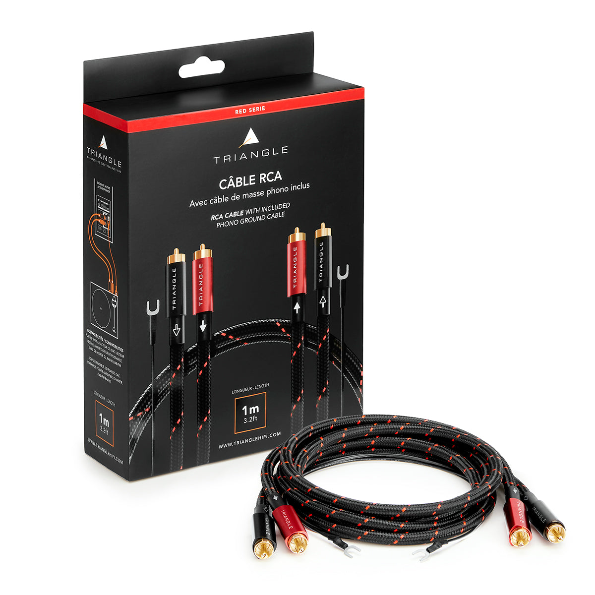triangle cable RCA CD vinyle RED serie avec cable de masse phono pictures cable RCA stereo packshot packaging 01